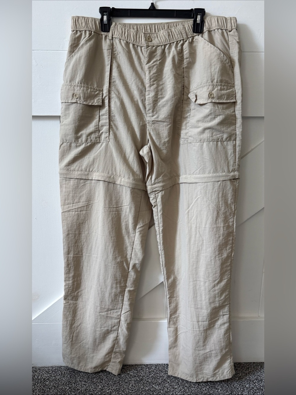 Sportif USA Cargo Convertible Pants Size XL Khaki 100% Nylon Outdoors Hiking